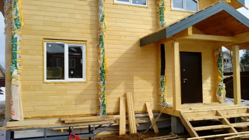 Фасад дома из клеёного бруса, Екатеринбург