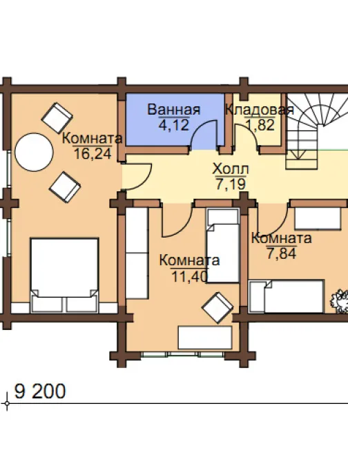 Схема 2 этаж Калинка Дача 114