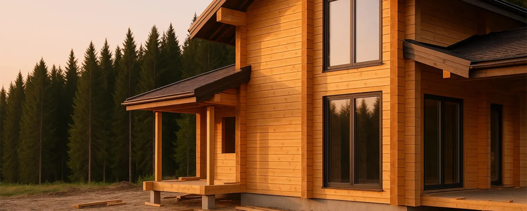 Строительство дома из клеёного бруса