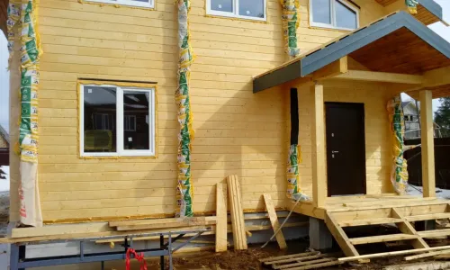 Фасад дома из клеёного бруса, Екатеринбург