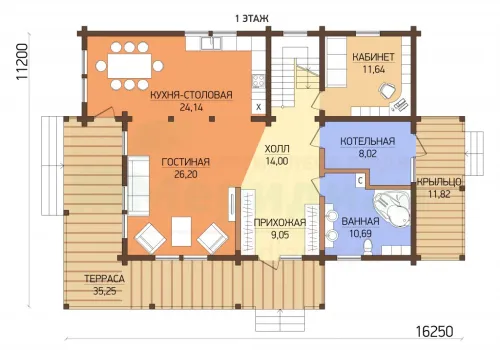 План 1 этажа Дом Соната 255