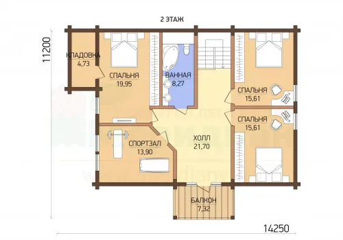 План 2 этажа Дом Соната 255
